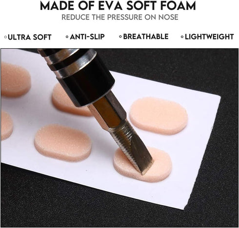 100 Pairs Soft Foam Nose Pads, Self Adhesive Nose Pads Anti-Slip Nosepads for Eyeglasses Sunglasses Reading Glasses, Comfortable and Protect The M...