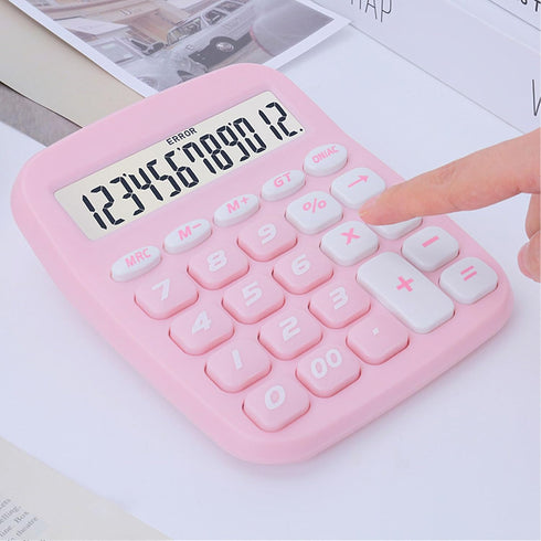Desktop Calculator Big Buttons, 12 Digit Extra Large LCD Display, Battery Powered Office Calculators, Electronic Accounting Calculator for Busines...