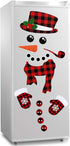 17Pcs Snowman Refrigerator Magnets | Christmas Decorations | Large Red Black Buffalo Plaid Fridge Magnet Stickers | Xmas Holiday Decorations for F...