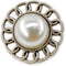 Half Faux Pearl Silver Chain Edge Sewing Shank Buttons 20 Pcs - 18mm, 23/32"...