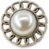 Half Faux Pearl Silver Chain Edge Sewing Shank Buttons 20 Pcs - 18mm, 23/32"...