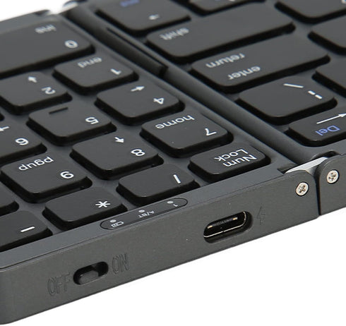 Luqeeg Foldable Bluetooth Keyboard, 81 Keys Pocket Keyboard, Rechargeable Full Size Slim Keyboard Extra Bluetooth 5.1 Keyboard for Windows Tablet ...