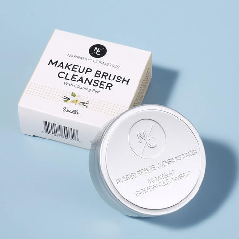 Solid Makeup Brush Cleanser Soap with Silicone Cleaning Pad, Cleans Natural & Synthetic Brushes, Vegan, Cruelty-Free, Natural Ingredients, Vanilla...