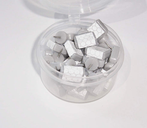 White Reflective Wing Tacks (Pack of 50) Trail Tacks, Glow Tacks, Hiking Markers, Trail Marking Tacks, Reflective Thumb Tacks for Hunting, White T...