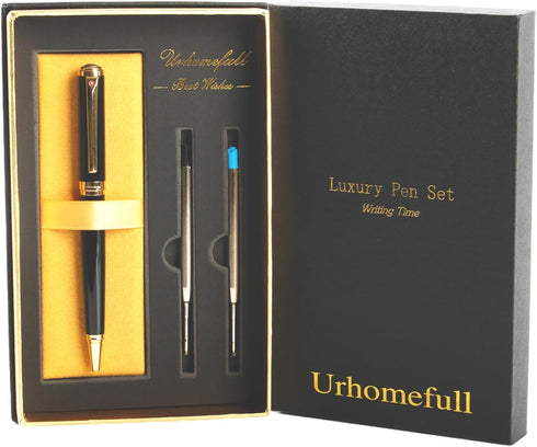 Stunning Ballpoint Pen with 24K Gold Trim, Switzerland Tip Point with Refills, Luxury Ball Point Pen Gift Set for Men Women, Nice Writing Pens for...