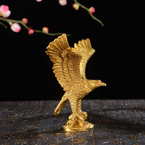 BRABUD Brass Fengshui Handmade Fortune Eagle/Hawk Statue Home Office Decoration Gift...