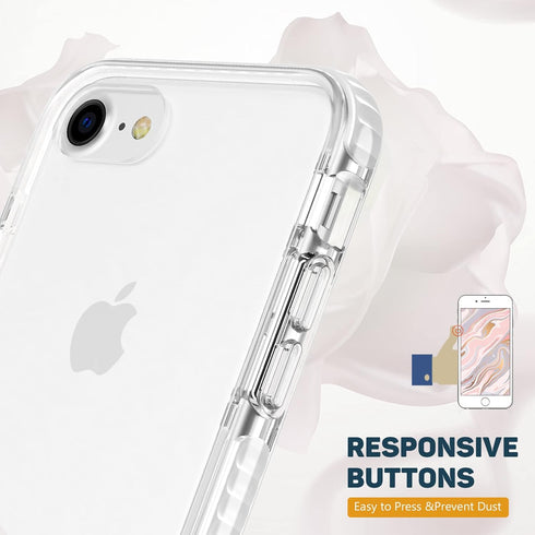 MATEPROX Compatible with iPhone SE 2022, iPhone SE 2020, iPhone 8, iPhone 7 Case, Clear Shield Heavy Duty Anti-Yellow Anti-Scratch Shockproof Cove...