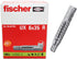 fischer Universal Plug UX 6x35 R (with Rim)100pcs Use in All Solid Hollow and Board Building Materials Holds in Concrete Masonry Gypsum Plasterboa...