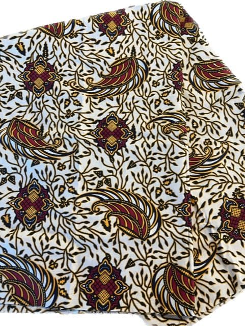 Gold Red Ankara Kente Fabric 1 yard, Kente African Fabric by The Yard, 100% Cotton African Cloth, Ankara Head Tie Scarf, African Print Wax, Ankara...