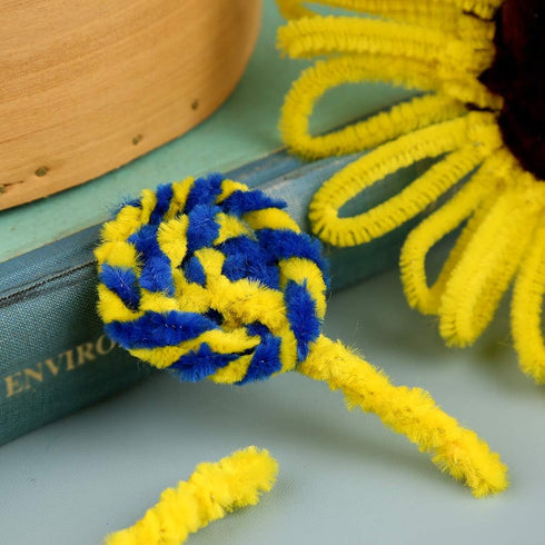 100 Pieces Pipe Cleaners Chenille Stem, Blue Pipe Cleaners Set for DIY Arts Crafts Decorations, Chenille Stems (Blue)...