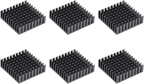 uxcell 10x35x35mm Black Aluminum Heatsink Thermal Adhesive Pad Cooler for Cooling 3D Printers 6Pcs...