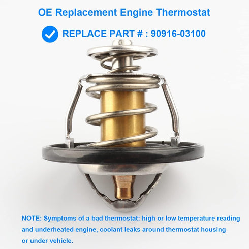 Allmotorparts Thermostat 90916-03100 Compatible with Toyota Lexus - 2000-2006 Tundra, 2003-2007 4Runner SC430, 1998-2007 Land Cruiser LX470, 2001-...