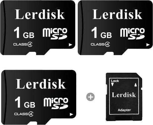 Factory Wholesale Micro SD Card 1GB Pack of 3 in Bulk MicroSD with Adapter Produced by Authorized Licencee (1GB)...