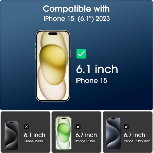 amFilm OneTouch 2+2 Pack Compatible with iPhone 15 Screen Protector 6.1" Tempered Glass with Camera Lens Protector Accessories, Premium Easiest In...