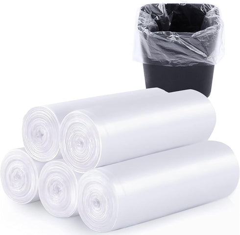 100 Count Small Trash Bags 4 Gallon Small Clear Garbage Bags Strong, Leakage-Free,Unscented Thick for Bathroom, Office, Kitchen Waste Basket Small...