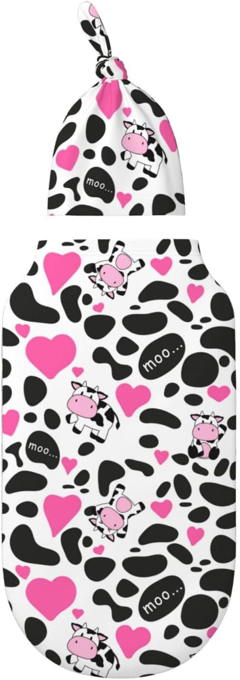 Cow Print Swaddle Blankets Newborn Receiving Blanket Baby Swaddle Wrap Soft Sleeping Sack for Baby Girls Boys...