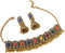 Chargances Indian Jhumka Jhumki Necklace Bollywood Wedding Traditional Bell Beaded Choker Necklace for Women Bridal Halloween (Colorful)...