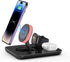 Wireless Charger, 4 in 1 Fast Charging Station,Colorful Night Light,Qi Foldable Magnetic Wireless Phone Charger Stand for iPhone, Apple iWatch, Ai...