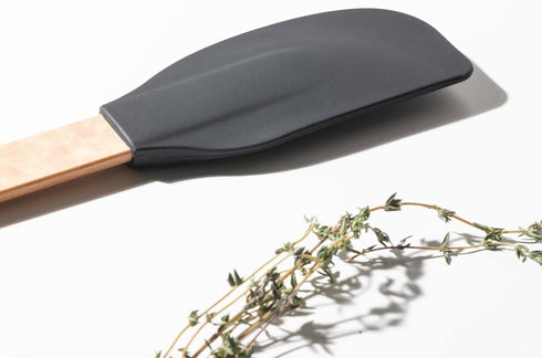 Silicone Series Large Spatula-Natural Handle with Black Head...