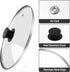 Pan Lid 8.7 Inch - Tempered Glass Pot Lid - Replacement Pan Cover for Cast Iron Skillets, Frying Pans, Pots and Wok, Heat Resistant Handle...