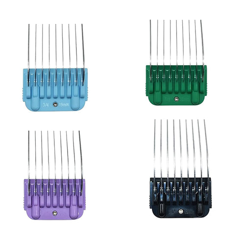 COSYONALL Animal Stainless Steel 4 Color Dog Guide Comb Set,Cutting length 3/4" to 1 1/4" for 10#/15#/30# A5 Detachable Blade,Compatible with Andi...