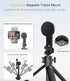 Magnetic Tripod Mount with Cold Shoe, Adjustable Phone Camera Holder, Cell Phone Tripod Holder Adapter for/Ring Light/Selfie Stick, Tripod Attachm...