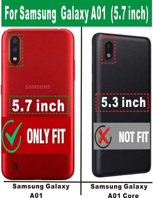 Folmeikat Compatible with Samsung Galaxy A01 Case, (NOT for Samsung A01 Core 5.3"), with HD Screen Protector Military Grade Protective with Belt C...