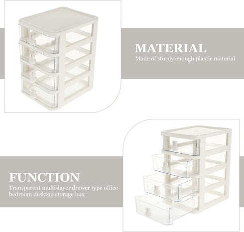 SAFIGLE Mini Plastic Drawer Organizer Plastic Storage Drawers Storage Bins with Drawers Home Office Desktop Organizer Small Storage Drawer for Cra...