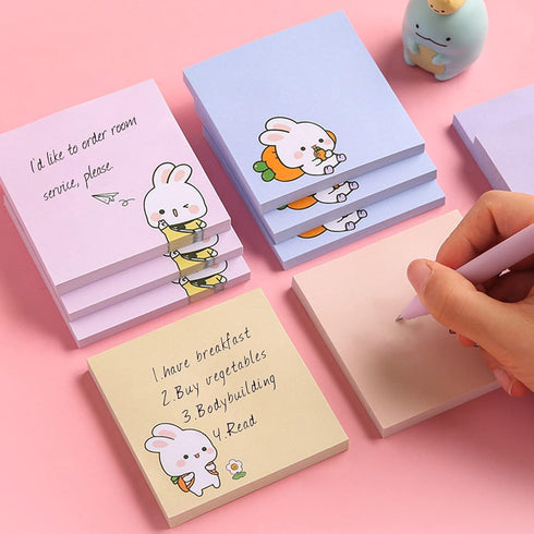 4 Pack 80Sheets Per Pack 3.15x3.15in Self-Stick Note Pads, Kawaii Sticky Notes,Cute Sticky Notes,Korean Sticky Notes,cute stationary,cute school s...