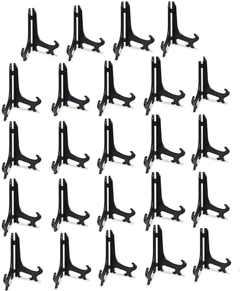 Artliving 5" Black 24pcs/Set Plastic Easels Plate Display Stands Picture Frame Stand Holder...