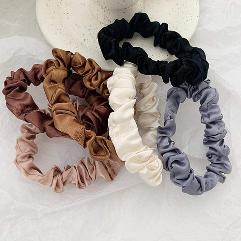6pcs/set Hair Rope Women Satin Hair Bands Hair Scrunchies Imitation Rope Ponytail Silk Hair Accessories Hair Hair Care...