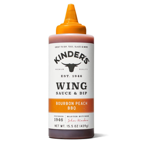 Kinder's Bourbon Peach & Honey Hot Wing Sauce, 15.5 Ounce (Pack of 2)...