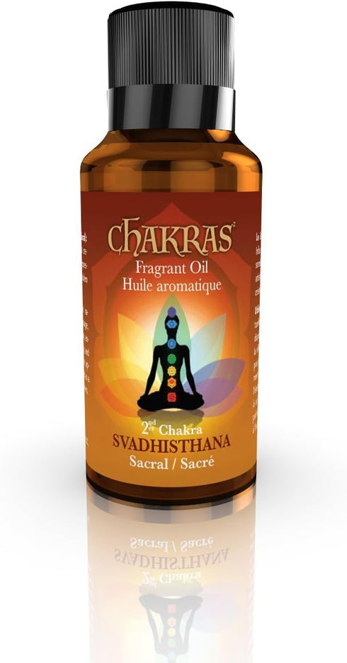 Chakras Essential Oils - Sacral Chakra - Svadhisthana - Concentrated Natural Oils for Aromatherapy, Massage, Reflection, Meditation, Environmental...