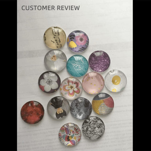 Glass Cabochons Dome Tiles, 40PCS 25mm, Thickness 6.2mm, Clear Round Flat Back Dome Cabochons Set for DIY Craft Photo Charms, Cameo Pendants, Ring...