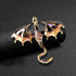 Enamel Pterosaur Dragon Brooch Pin,Colorful Rhinestone Dinosaur Animal Suit Lapel Pin Crystal Dragon Wings Badge Coat Pin Jewelry for Women Men...