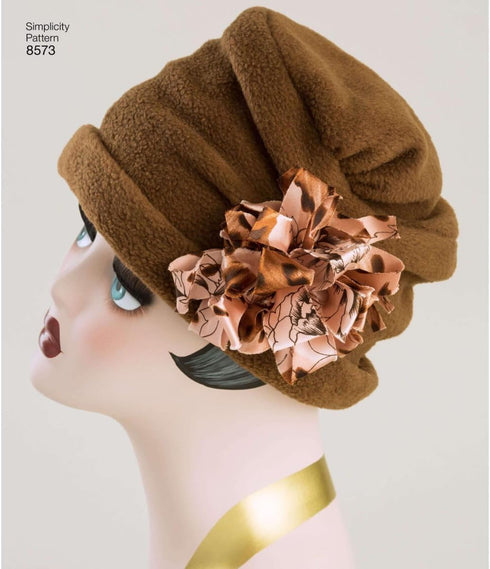 Simplicity US8573A Vintage Fashion Women's Flapper Hats Sewing Patterns By Rebecca Huber, Sizes S, M, and L...