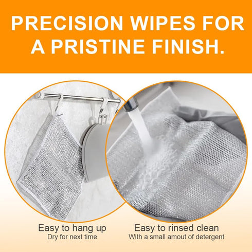10 Pcs Reusable Wire Dishwashing Rags - Non-Scratch Multipurpose Cleaning Pads for Wet and Dry, Double Layer Wire Mesh Dishcloths for Washing Dish...