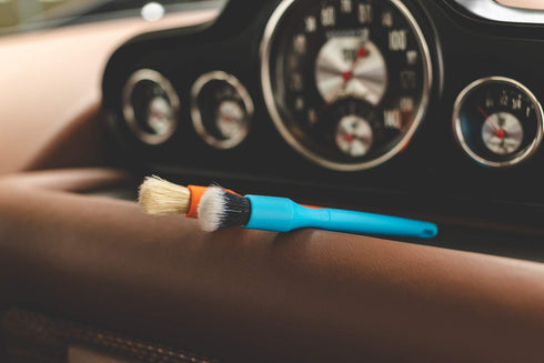 Detail Factory - Crevice Mini Detailing Brush Combo Kit - One Boar's Hair Brush + One Ultra-Soft Synthetic Brush, Heavy Cleaning Action for Small ...