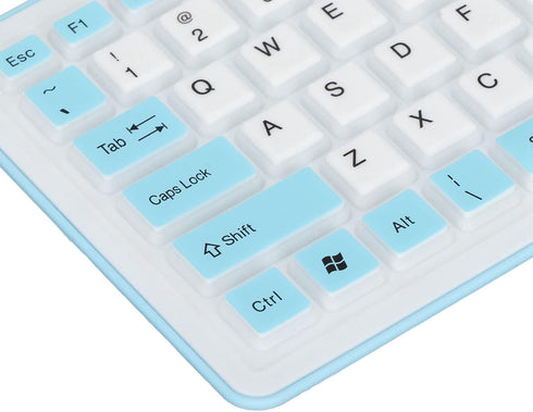 Heayzoki 103 Keys Foldable Silicone Keyboard USB Wired Rollup Keyboard Roll Up Soft Rubber Silicone Keyboard for PC Notebook Laptop Desktop Comput...