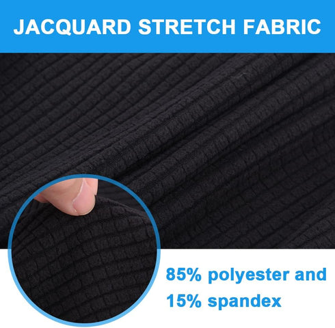 Stretch Office Chair Seat Covers with Armrest Sleeve, Jacquard Pattern High Back Computer Chair Slipcovers Removable Stretchable Covers Armchair C...