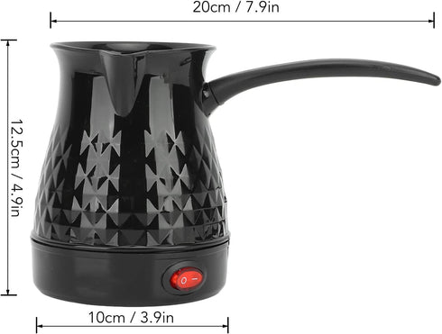 Coffee Maker, ABS Stainless Steel Electric Arabic, Greek & Turkish Coffee Pot, 600ml Even Heating Tea Maker Kettle with Removable & Anti Scald Han...