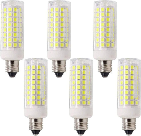 Lxcom Lighting Dimmable E11 LED Corn Bulb 10W Mini Ceramic Candelabra Bulbs (6 Pack)- 102 LEDs 2835 SMD 100W Equivalent Daylight White 6500K T3/T4...