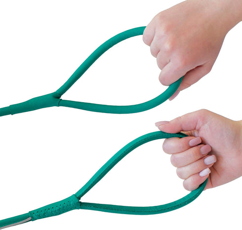 OOOPSDOGGY Reflective Rolled Leather Dog Leash 6ft - Soft Leather Dog Lead for Small Medium Large Dogs Puppy - Heavy Duty Rope Dog Leash for Outdo...