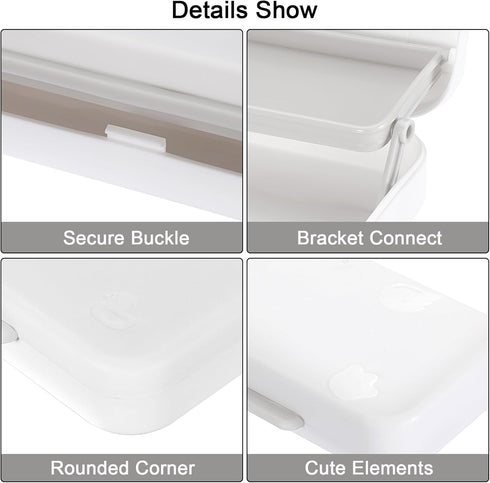 BTSKY Little Duck Double Layers Plastic Pencil Box Cute Pen Box Organizer Plastic Storage Box with Compact Size for Pencils, Erasers, Paper Clips ...
