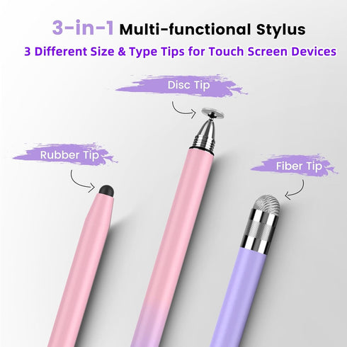 Stylus Pen for ipad, 3-in-1 Universal Stylus Pen for Touch Screen High Sensitivity Ipad Pencil Compatible for iPhone Apple Android Smartphone Tabl...