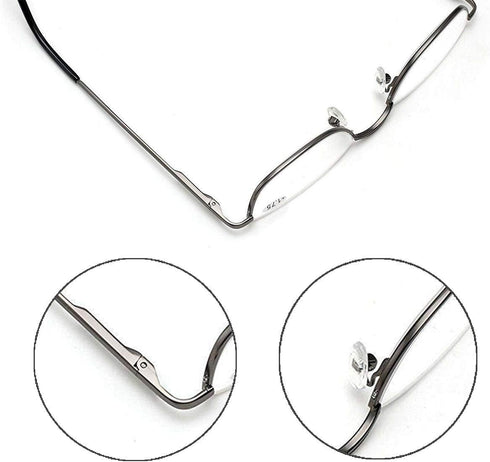 Half Frame Reading Glasses, Half Metal Moon Readers for Women Men 2 Pairs 1.25...