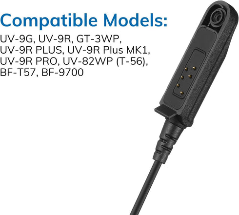 BAOFENG Waterproof Speaker Two Way Radio Microphone Ham Radio Handheld Remote Shoulder Mic for Baofeng UV-9R UV-9R Plus MK1 UV-9R PRO UV-9G GT-3WP...