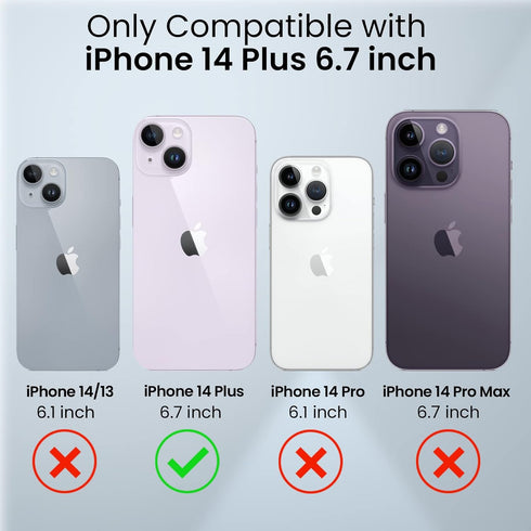 Caka for iPhone 14 Plus Case, 14 Plus Case with Camera Cover & Kickstand, Built-in 360°Rotate Ring Stand Magnetic Magnet Protective Phone Case Cov...