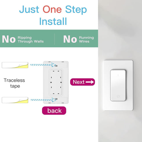 Remote Control Outlet Plug with Remote Switch, Long Range Wireless Remote Light Switch for Lamps and Household Appliances, 15A 1650W RF Wireless E...