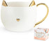 Pinky Up Chloe Cat Ceramic Coffee Mug, Tea Cups, Travel Mugs for Cappuccino, Latte, Hot Chocolate, Milk, Herbal Teas, 12 oz, Set of 1, White...